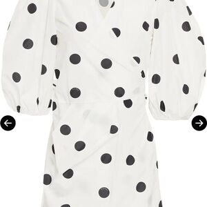 Ganni Black and White Polka Dot Dress, size XS/US 2/EU 34